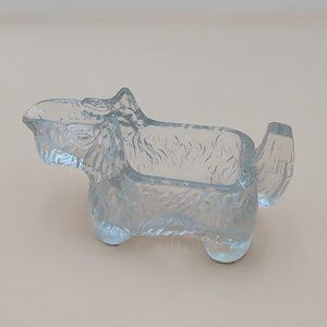 LE Smith Scottie Terrier Dog Pressed Glass Creamer Card Holder 1930s Vintage